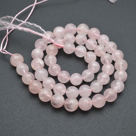 High Quality Natural Pure Pink Morganite Stone Round Loose Beads 6mm 8mm 10mm 12mm