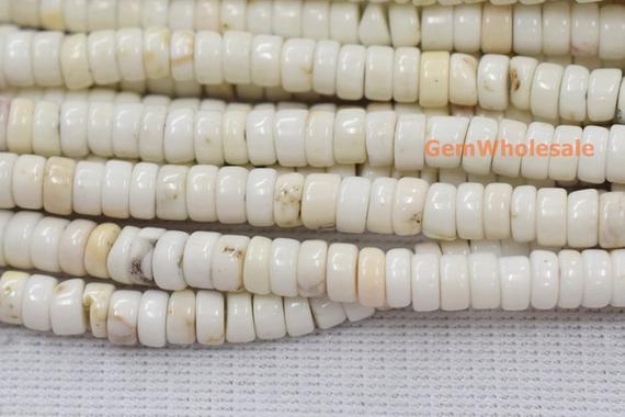 15.5" 2x4mm White Howlite Tube, High Quality Ivory Color Diy Beads, White Beige Color Semi-precious Stone, Ivory Color Stone Heshi Beads