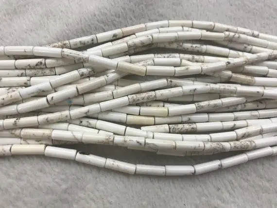 Genuine Howlite 4x13mm Column Natural Gemstone Loose Tube Beads 15inch Jewelry Supply Bracelet Necklace Material Support Wholesale