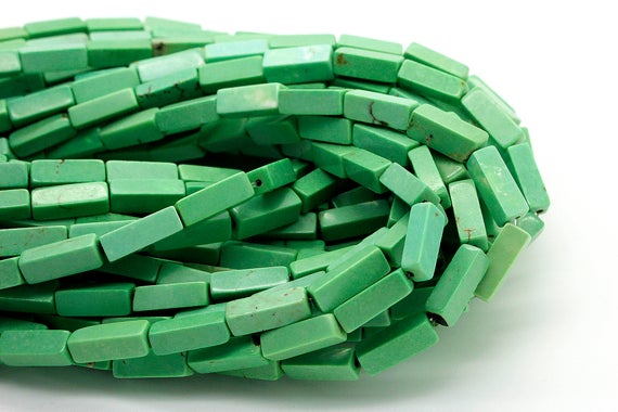 Howlite, Green Howlite Rectangle Tube Stick Bricks Loose Gemstone Beads 4mm X 4mm X 13mm - Pgs210