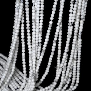 Shop Howlite Beads! 2mm Dovewhite  Howlite Gemstone Round 2mm Loose Beads 16 inch Full Strand (90113983-107 – 2mm A) | Natural genuine beads Howlite beads for beading and jewelry making.  #jewelry #beads #beadedjewelry #diyjewelry #jewelrymaking #beadstore #beading #affiliate #ad