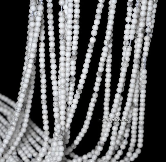 2mm Dovewhite  Howlite Gemstone Round 2mm Loose Beads 16 Inch Full Strand (90113983-107 - 2mm A)
