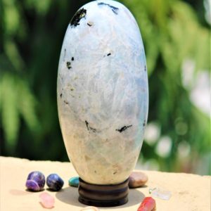 Huge 180MM 18CM Natural White Rainbow Moonstone Carving Metaphysical Healing Power Lingam Dinosaur Egg | Natural genuine stones & crystals in various shapes & sizes. Buy raw cut, tumbled, or polished gemstones for making jewelry or crystal healing energy vibration raising reiki stones. #crystals #gemstones #crystalhealing #crystalsandgemstones #energyhealing #affiliate #ad
