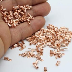 Shop Cord Tips! Inner 2,4mm Rose Gold Plated Cord End , Crimp Beads , Cord Tip – RSG121 | Shop jewelry making and beading supplies, tools & findings for DIY jewelry making and crafts. #jewelrymaking #diyjewelry #jewelrycrafts #jewelrysupplies #beading #affiliate #ad