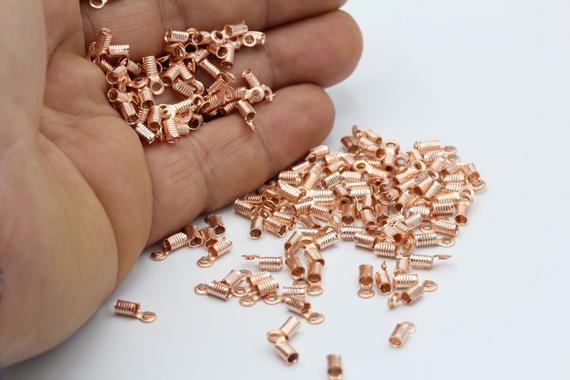 Inner 2,4mm Rose Gold Plated Cord End , Crimp Beads , Cord Tip - Rsg121