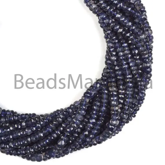 5-6mm Iolite Faceted Rondelle Beads, Iolite  Faceted Gemstone Beads, Iolite Rondelle Beads, Iolite Faceted Beads, Iolite Beads,aa Quality