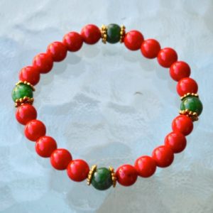 Shop Jade Bracelets! Red Coral Green Jade Wrist Mala Beads Healing Bracelet – Attract love Assists clear reasoning, Inventiveness, Balanced opinion,Truthfulness | Natural genuine Jade bracelets. Buy crystal jewelry, handmade handcrafted artisan jewelry for women.  Unique handmade gift ideas. #jewelry #beadedbracelets #beadedjewelry #gift #shopping #handmadejewelry #fashion #style #product #bracelets #affiliate #ad