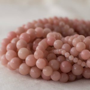 Shop Jade Round Beads! High Quality Grade A Natural Pink Jade Semi-precious Gemstone Round Beads – 4mm, 6mm, 8mm, 10mm sizes – 15" strand | Natural genuine round Jade beads for beading and jewelry making.  #jewelry #beads #beadedjewelry #diyjewelry #jewelrymaking #beadstore #beading #affiliate #ad