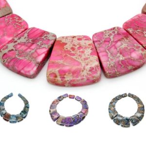 Imperial Jasper Flat Trapezoid Teeth Nugget Smooth Pink Nautral Loose Gemstone Beads (Pink, Purple, Blue) | Natural genuine chip Jasper beads for beading and jewelry making.  #jewelry #beads #beadedjewelry #diyjewelry #jewelrymaking #beadstore #beading #affiliate #ad
