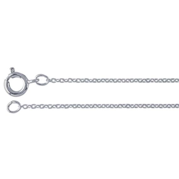 Jewelry Chain-1.2mm Brass Flat Cable Chain Silver With Spring Ring Clasp-18 Inch Length