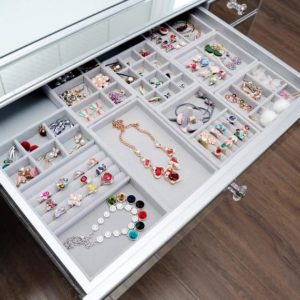 2pcs 28Slot Beads Box Velvet Display Case Organizer Top Glass Jewellery Storage 