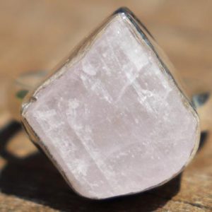 Shop Kunzite Rings! Pink Kunzite Ring, 925 Silver, size 7, with Positive Healing Energy! | Natural genuine Kunzite rings, simple unique handcrafted gemstone rings. #rings #jewelry #shopping #gift #handmade #fashion #style #affiliate #ad