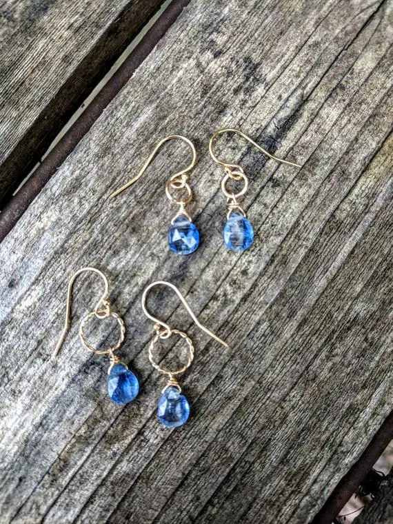 Kyanite Earrings / Gold Kyanite Earrings / Silver Kyanite Earrings / Dainty Kyanite Earrings