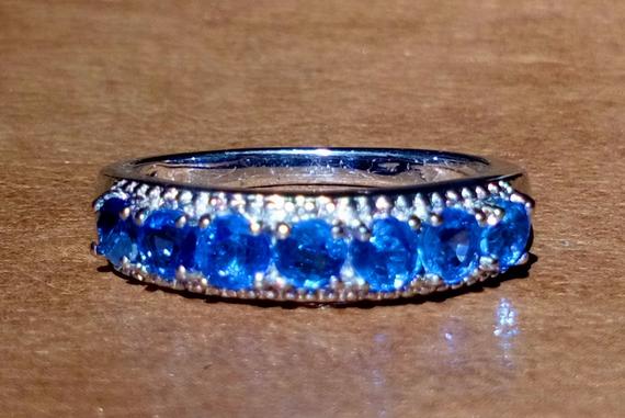 Aa Quality Blue Kyanite Band Ring Uk Size L