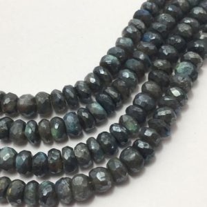 Shop Labradorite Faceted Beads! 80 Carats Labradorite Silver Quoted Faceted Rondelle 6.5 to 7.5 mm 8"/Gemstone Beads/Semi Precious Beads/Labradorite Beads/Rondelle Beads | Natural genuine faceted Labradorite beads for beading and jewelry making.  #jewelry #beads #beadedjewelry #diyjewelry #jewelrymaking #beadstore #beading #affiliate #ad