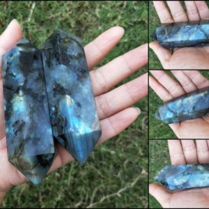 Large Labradorite Double Terminated Crystal Point Wand | Natural genuine stones & crystals in various shapes & sizes. Buy raw cut, tumbled, or polished gemstones for making jewelry or crystal healing energy vibration raising reiki stones. #crystals #gemstones #crystalhealing #crystalsandgemstones #energyhealing #affiliate #ad