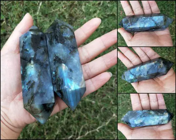 Large Labradorite Double Terminated Crystal Point Wand