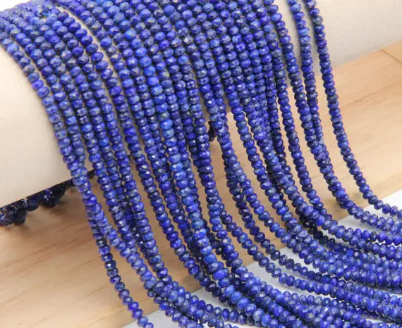 Natural Lapis Lazuli Faceted Rondelle Beads,2x3mm/2.5x4mm Semi Precious Stone,high Quality Jewelry Bead,loose Strand Wholesale Gemstone Bead