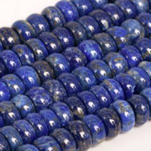 Shop Lapis Lazuli Rondelle Beads! Genuine Natural Deep Blue Lapis Lazuli Loose Beads Afghanistan Grade A Rondelle Shape 8-9×4-7mm | Natural genuine rondelle Lapis Lazuli beads for beading and jewelry making.  #jewelry #beads #beadedjewelry #diyjewelry #jewelrymaking #beadstore #beading #affiliate #ad