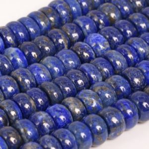 Shop Lapis Lazuli Rondelle Beads! Genuine Natural Deep Blue Lapis Lazuli Loose Beads Afghanistan Grade A Rondelle Shape 9×3-5mm | Natural genuine rondelle Lapis Lazuli beads for beading and jewelry making.  #jewelry #beads #beadedjewelry #diyjewelry #jewelrymaking #beadstore #beading #affiliate #ad