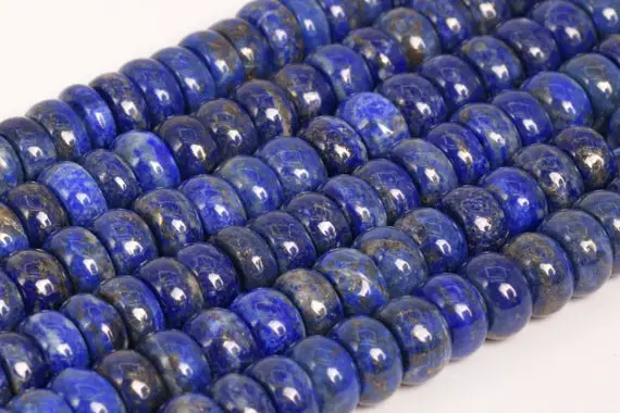Genuine Natural Deep Blue Lapis Lazuli Loose Beads Afghanistan Grade A Rondelle Shape 9x3-5mm