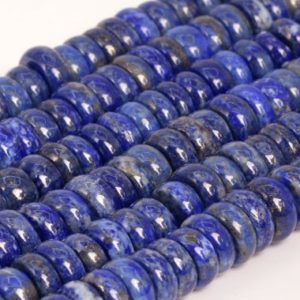 Shop Lapis Lazuli Rondelle Beads! Genuine Natural Deep Blue Lapis Lazuli Loose Beads Afghanistan Grade A Rondelle Shape 10×3-6mm | Natural genuine rondelle Lapis Lazuli beads for beading and jewelry making.  #jewelry #beads #beadedjewelry #diyjewelry #jewelrymaking #beadstore #beading #affiliate #ad