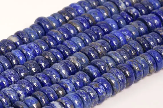 Genuine Natural Deep Blue Lapis Lazuli Loose Beads Afghanistan Grade A Rondelle Shape 10x3-6mm