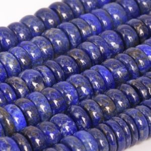 Shop Lapis Lazuli Rondelle Beads! Genuine Natural Deep Blue Lapis Lazuli Loose Beads Afghanistan Grade A Rondelle Shape 15-16×3-8mm | Natural genuine rondelle Lapis Lazuli beads for beading and jewelry making.  #jewelry #beads #beadedjewelry #diyjewelry #jewelrymaking #beadstore #beading #affiliate #ad