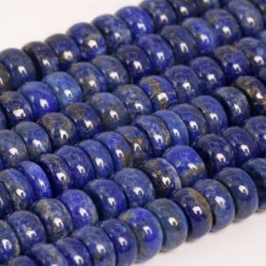 Shop Lapis Lazuli Rondelle Beads! Genuine Natural Deep Blue Lapis Lazuli Loose Beads Afghanistan Grade A Rondelle Shape 7-8×1-6mm | Natural genuine rondelle Lapis Lazuli beads for beading and jewelry making.  #jewelry #beads #beadedjewelry #diyjewelry #jewelrymaking #beadstore #beading #affiliate #ad