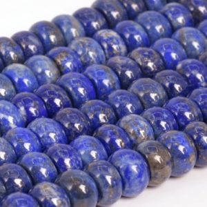 Shop Lapis Lazuli Rondelle Beads! Genuine Natural Deep Blue Lapis Lazuli Loose Beads Afghanistan Grade A Rondelle Shape 9×5-8mm | Natural genuine rondelle Lapis Lazuli beads for beading and jewelry making.  #jewelry #beads #beadedjewelry #diyjewelry #jewelrymaking #beadstore #beading #affiliate #ad
