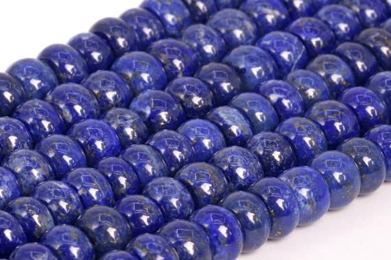Genuine Natural Deep Blue Lapis Lazuli Loose Beads Afghanistan Grade A Rondelle Shape 10x5-8mm