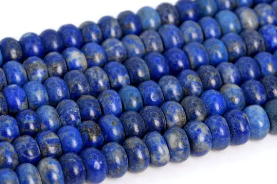 Genuine Natural Matte Lapis Lazuli Loose Beads Grade A Rondelle Shape 6x4mm 8x5mm
