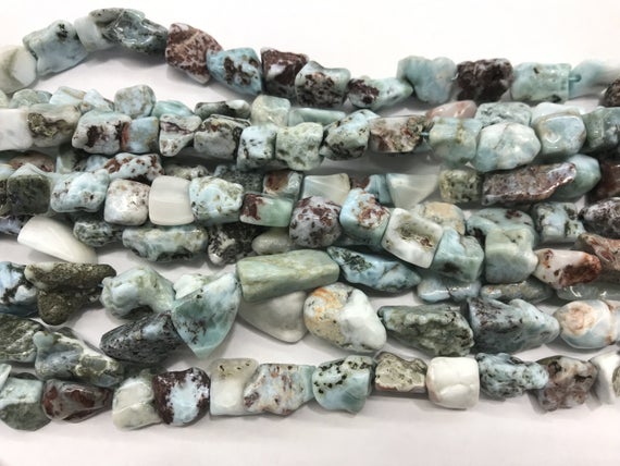Natural Blue Larimar 10-15mm Raw Nugget Genuine Gemstone Freeshape Beads 15 Inch Jewelry Supply Bracelet Necklace Material Support Wholesale