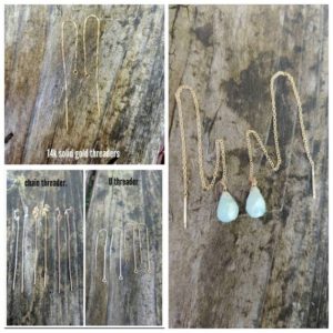 Shop Larimar Earrings! Larimar threader earrings. Gold threader earrings.  Silver larimar threader earrings. Rose gold larimar threader earrings | Natural genuine Larimar earrings. Buy crystal jewelry, handmade handcrafted artisan jewelry for women.  Unique handmade gift ideas. #jewelry #beadedearrings #beadedjewelry #gift #shopping #handmadejewelry #fashion #style #product #earrings #affiliate #ad