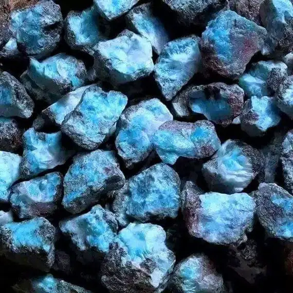 Genuine Blue Larimar Raw Stone Material Natural Dominican Larimar Rough Stone