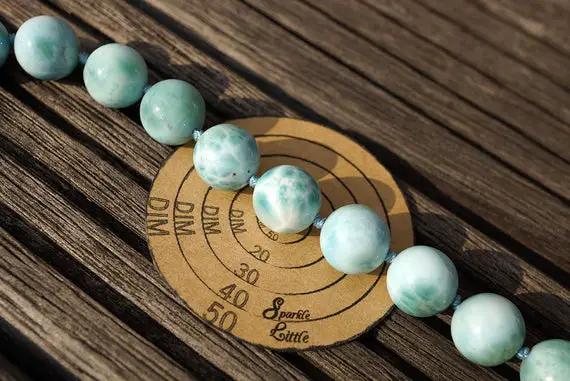 Larimar Round Beads 12-12.5mm (etb00800) Rare/unique Jewelry/vintage Jewelry/gemstone Necklace