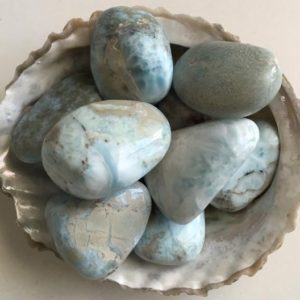 Larimar Stone, Medium Tumbled Stone, Healing stones and crystals, radiates love and peace and promotes tranquility | Natural genuine stones & crystals in various shapes & sizes. Buy raw cut, tumbled, or polished gemstones for making jewelry or crystal healing energy vibration raising reiki stones. #crystals #gemstones #crystalhealing #crystalsandgemstones #energyhealing #affiliate #ad