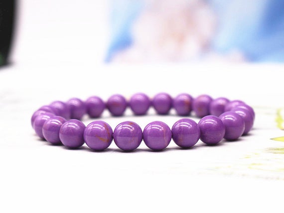 Natural Purple Mica Stone Beaded Bracelet,lepidolite Beads Bracelet,jewelry Gift Bracelet,wholesale Bracelet,bulk Bracelet Supply