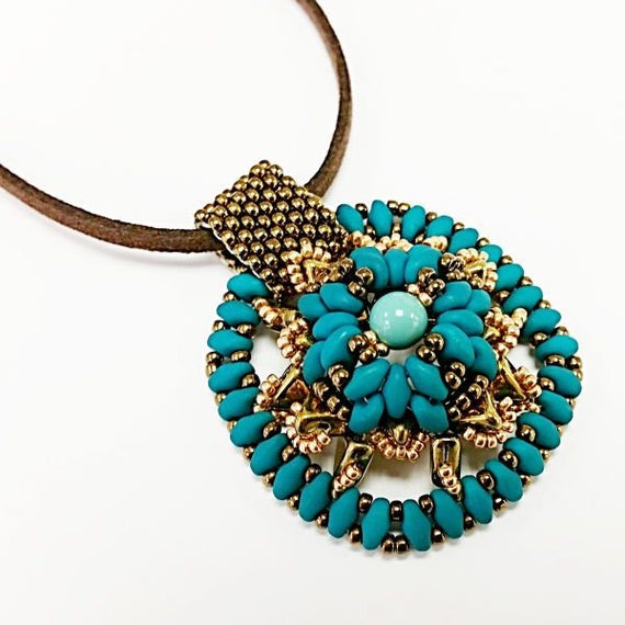 Lotus Pendant Superduo Kheops Miyuki Beading Pattern Beading Tutorials Beading Patterns