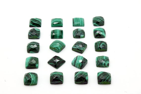Square Malachite Cabochons,square Gems,semiprecious Gemstones,jewelry Making Cabs,gemstone Cabochons,faceted Gems,aa Quality - 1 Stone