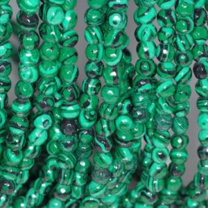 Shop Malachite Faceted Beads! 6mm Hedge Maze Malachite Gemstone Green Faceted Round 6mm Loose Beads 15.5 inch Full Strand (90146404-154) | Natural genuine faceted Malachite beads for beading and jewelry making.  #jewelry #beads #beadedjewelry #diyjewelry #jewelrymaking #beadstore #beading #affiliate #ad