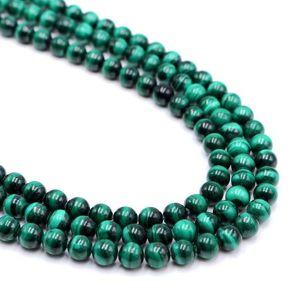 Genuine Natural Green Malachite Beads Grade Aaa