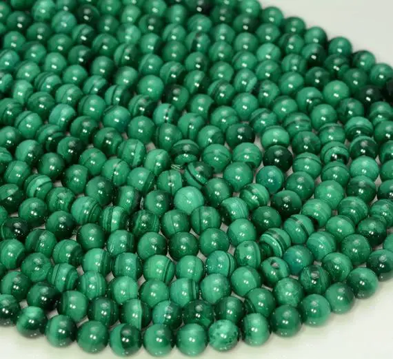 6mm Natural Malachite Gemstone Green Round 6mm Loose Beads 15.5 Inch Full Strand (90147839-141)