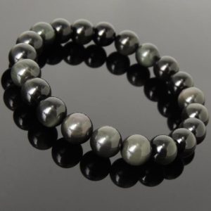 Men's Women Rainbow Black Obsidian Bracelet Natural Healing Gemstone Crystal Healing DiyNotion BR998 | Natural genuine Gemstone bracelets. Buy crystal jewelry, handmade handcrafted artisan jewelry for women.  Unique handmade gift ideas. #jewelry #beadedbracelets #beadedjewelry #gift #shopping #handmadejewelry #fashion #style #product #bracelets #affiliate #ad