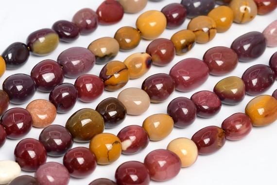 Genuine Natural Mookaite Loose Beads Pebble Nugget Shape 8-10mm
