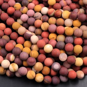 Shop Mookaite Jasper Beads! Natural Australian Mookaite Matte 4mm 6mm 8mm 10mm 12mm Round Sunset Color Red Yellow Maroon Red Creamy White Beads 15.5" Strand | Natural genuine beads Mookaite Jasper beads for beading and jewelry making.  #jewelry #beads #beadedjewelry #diyjewelry #jewelrymaking #beadstore #beading #affiliate #ad