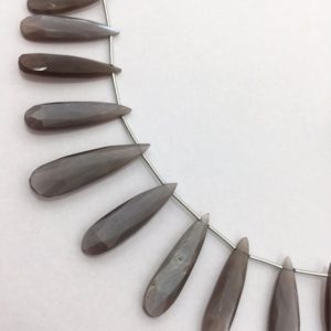 Shop Moonstone Faceted Beads! Chocolate Moonstone Faceted Briolette Elongated Pears 8×20 to 9×40 mm Gemstone Beads Strand Sale / Moonstone Briolette Pears Wholesale | Natural genuine faceted Moonstone beads for beading and jewelry making.  #jewelry #beads #beadedjewelry #diyjewelry #jewelrymaking #beadstore #beading #affiliate #ad