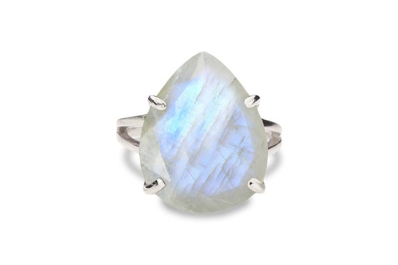 Moonstone Ring · Statement Ring · Silver Ring · Teardrop Ring · Solitaire Ring · Cocktail Ring · Wow Ring · White Stone Ring