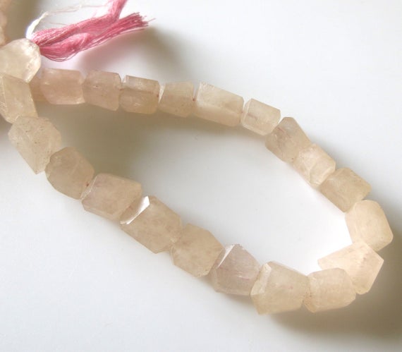 Natural Morganite Step Cut Tumble Beads Stones 8mm To 12mm Approx. Pink Aquamarine Bead 9 Inch Strand Gds1268