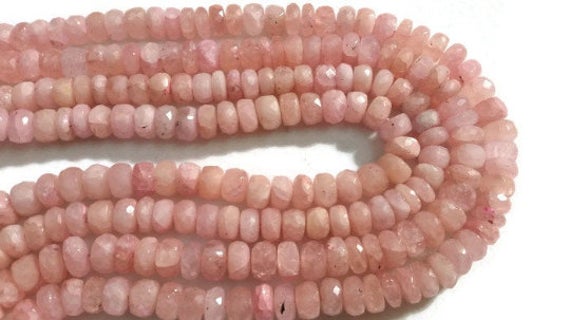 Morganite Faceted Roundel 9mm , Big Size Faceted Roundel , Natural Morganite Faceted Beads